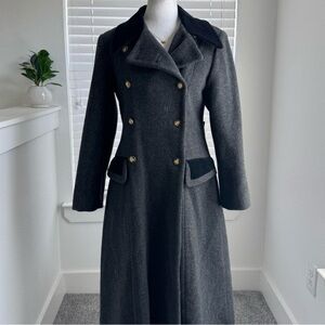 Rothschild Wool Charcoal Double-Breasted Trench Coat